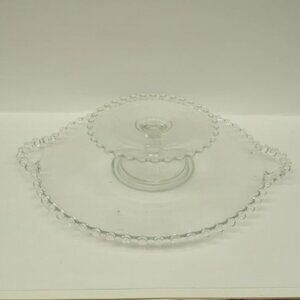 Imperial Crystal CANDLEWICK #400/88 Twp-Piece Handled Cheese and Cracker Set